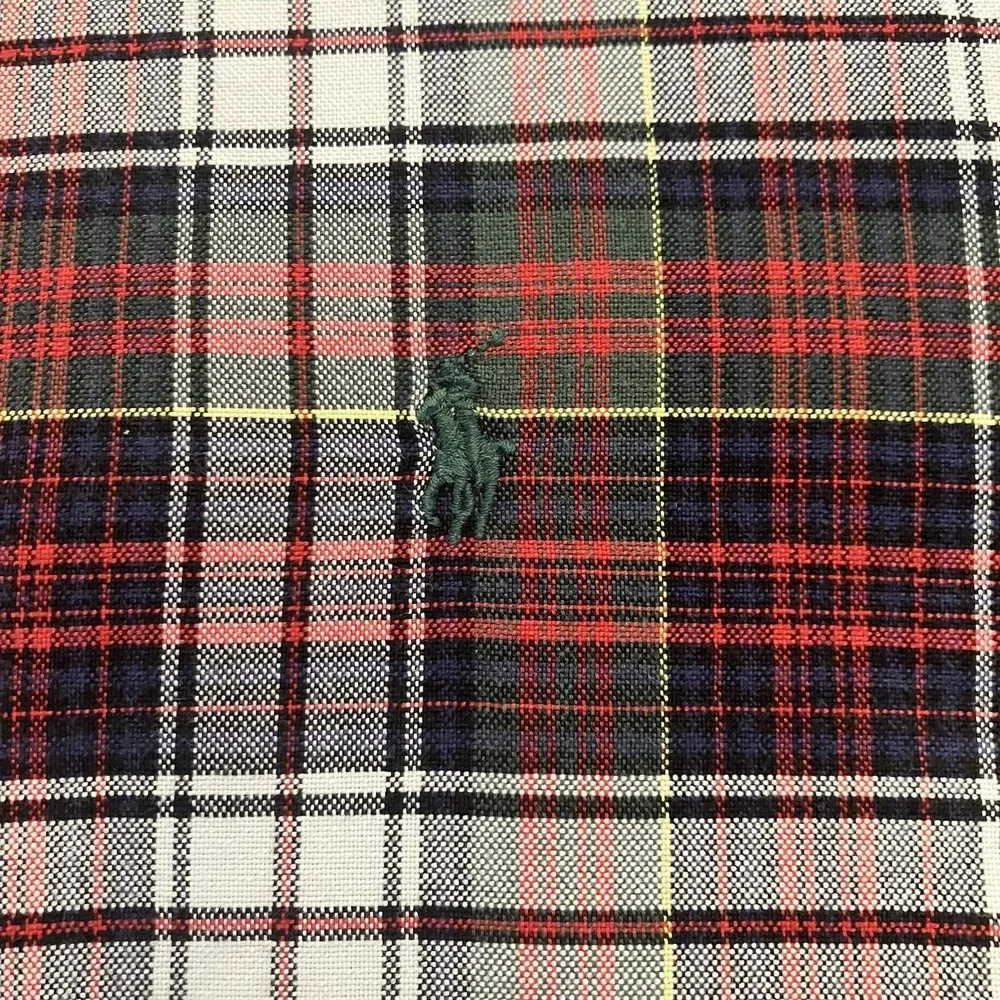 Polo by Ralph Lauren Oxford Men's Large Classic Fit Button Down Tartan Red Green